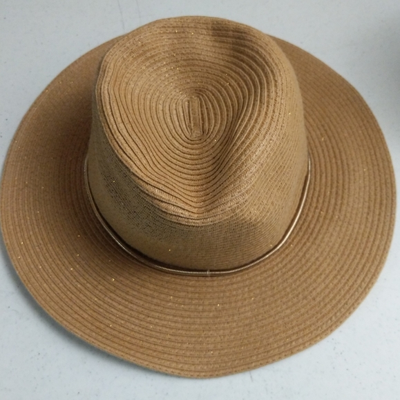 Chico's Women's Floppy Hat Fedora Packable Shapable Straw Glitter Accent - Picture 2 of 9